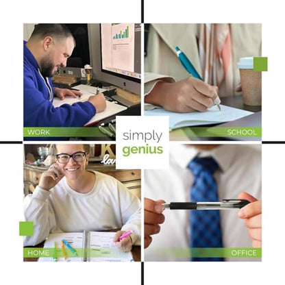 Simply Genius 100-Piece Retractable Ballpoint Pen Set - Bulk Pens for School & Office Supply - Black Ink Writing Instruments - Retractable Design with Ergonomic Grip - Pack of 100, Blue, 1.0 mm - color: Blue