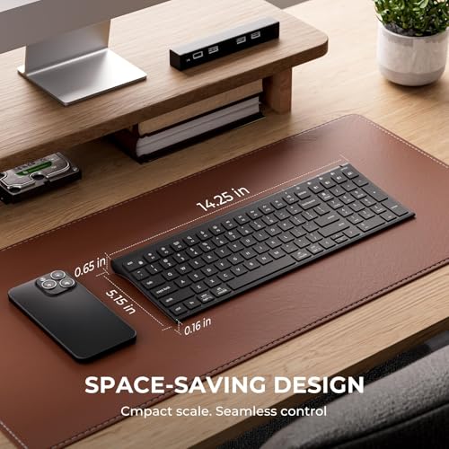 iClever BK10 SE Bluetooth Keyboard for Mac, Multi-Device Wireless Keyboard with Numeric Keypad, Standard Full Size Keys, USB-C Rechargeable, Compatible with Windows, macOS, iPadOS, Android (Black) - color: Black