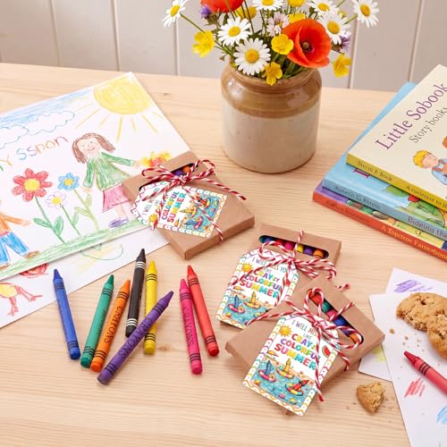 Resurhang 24 Sets/192 Pcs Crayons Bulk 8 Color Back to School Gifts Individual Packs Mini Wrapped Wax Washable Crayons for Student School Supplies Classroom Rewards Gifts - color: 8 Color