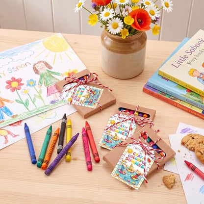 Resurhang 24 Sets/192 Pcs Crayons Bulk 8 Color Back to School Gifts Individual Packs Mini Wrapped Wax Washable Crayons for Student School Supplies Classroom Rewards Gifts - color: 8 Color