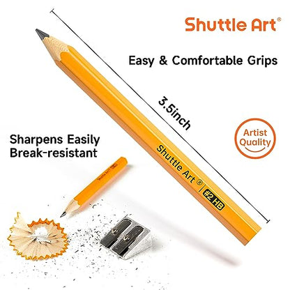 Shuttle Art 900 Pack #2 HB Golf Pencils, Wood-cased 3.5” Mini Pencils Bulk, Pre-sharpened Small Pencil for Kids Teachers Writing Marking Sketching, Classroom Essentials, Back to School Supplies