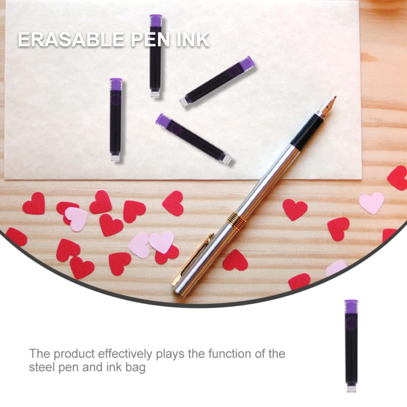 100pcs Erasable Fountain Pen Ink Cartridges Smooth Writing Refills for School and Office Supplies Compatible Most Fountain Pens