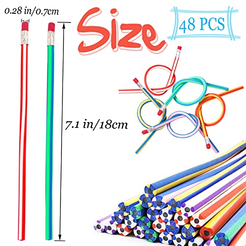 45 Pack Flexible Soft Pencil,7.1 Inch Magic Bend Pencils,Soft Novelty Pencil with Eraser for Kids Gift Students School Classroom Supplies