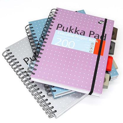 Pukka Pad 5 Subject Spiral Notebook 12-Pack - 200 Pages, 100 Sheets of 80GSM Paper with Repositionable Dividers & Perforated Edges for School & Office Planning & Organization - B5-7 X 10, Metallic - color: Metallic