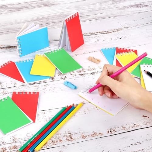 24 Packs Mini Spiral Notebooks Bulk Small Pocket Notebook Colorful Memo Pads for Work, Home, Office, School, Gifts - style: Colorful