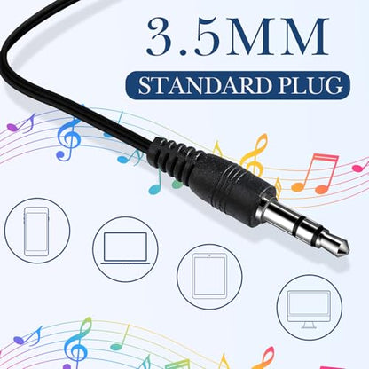 Kanayu 50 Pack Wired Earbuds Bulk for Classroom Ear Headphones Wired Basic Student Earbuds No Microphone with 3.5MM Jack for Class Laptop School Library, Individually Bagged (Black) - color: Black
