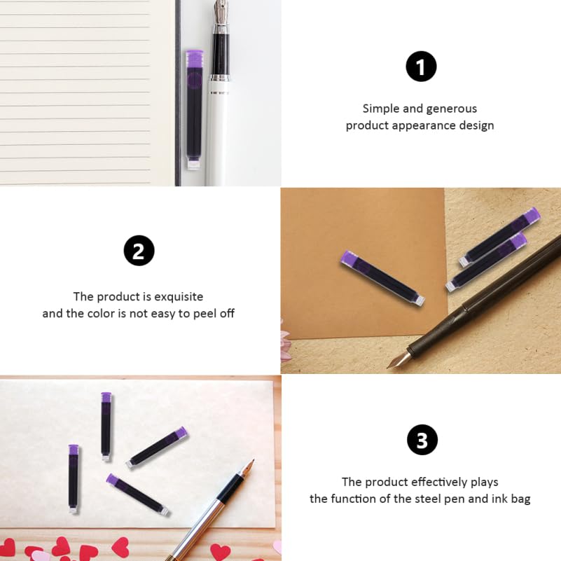100pcs Erasable Fountain Pen Ink Cartridges Smooth Writing Refills for School and Office Supplies Compatible Most Fountain Pens