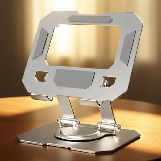 Adjustable Tablet Stand for Desk, Foldable iPad Holder with Stable Base, Portable Stand for iPad Pro/Air/Mini, Kindle, Samsung Tablets, Travel Desk Accessories for Home, Office, College(Sliver) - color: Sliver