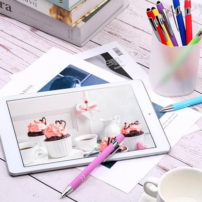 Konohan 100 Pieces Stylus Pen 2 in 1 Ballpoint Pen with Stylus Tip for Touch-Screen Phone Tablet, Touchscreen Devices