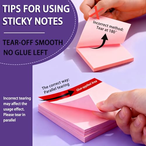 (18 Pads) Sticky Notes 3x3 inch, Self-Stick Note Pads, 18 Colorful Sticky Notes for School Supplies or Office Supplies