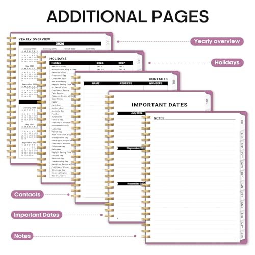 Planner 2026-2027, 8.5" x 11" Weekly and Monthly Academic Year Planner Calendar, July 2026 - June 2027, Hardcover Large School Planning Agenda With Tabs, Perfect for School & Office Supplies, A4, Purple - color: B-Purple, size: A4(8.5"x11")
