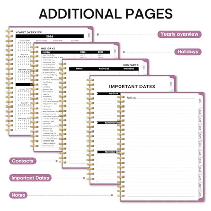 Planner 2026-2027, 8.5" x 11" Weekly and Monthly Academic Year Planner Calendar, July 2026 - June 2027, Hardcover Large School Planning Agenda With Tabs, Perfect for School & Office Supplies, A4, Purple - color: B-Purple, size: A4(8.5"x11")
