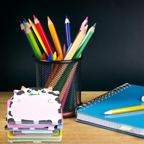 Fancy Land 24 Pads Cute Sticky Notes Cartoon Animal Pattern Sticky Notes for Teachers Classrooms 720 Sheets Memo Pads Teacher Appreciation Gift Home Office Supplies Cow - style: Cow