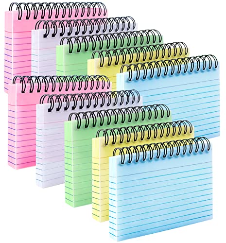 Colorful 500 Pcs Spiral Index Cards 3x5 Inch Flash Cards with Ring Lined Note Card Book Flashcards, Colored Ruled Card Pad Index Note Books 3 x 5 Notecards for Studying School Supply College - size: 3x5 Inch, style: 500 Sheets