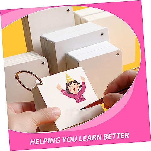 VILLCASE Diy Blank Index Cards Single Hole Punched Study Flash Cards for School Note Pad Binder Rings - size: 7.80X7.80X0.01CM