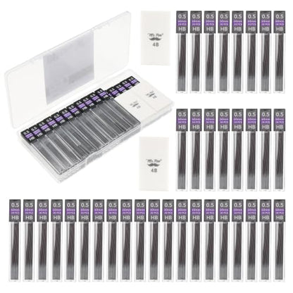 Mr. Pen- 0.5 mm Lead Refills for Mechanical Pencils, 1080 pcs (30 per Tube) | Includes 2x 4B Erasers, HB Graphite Lead, Standard Mechanical Pencil Refills for Drawing and Sketching