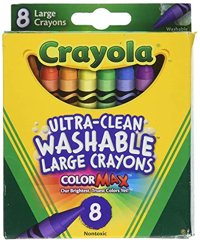 Crayola Washable Crayons, Large Size, 8 Colors, Pack of 1