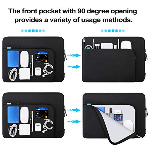 Lacdo Laptop Sleeve Case for 16 inch New MacBook Pro M5 Pro/Max A3428 A3429 (2026), M4/M3/M2/M1 Pro/Max A3403 A3186 A2991 A2780 A2485 A2141 2024-2019 | 15" Surface Laptop 7/6/5/4/3 Computer Bag, Black - color: Black, size: New MacBook Pro 15/16 Inch