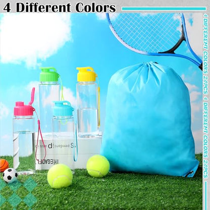40 Pcs 17 oz Plastic Water Bottles Bulk and Drawstring Backpack Set for Back to School Gifts Reusable Flip Top Leakproof Water Bottles with Handle Adults Sports Gym Travel Outdoor(Stylish) - color: Stylish