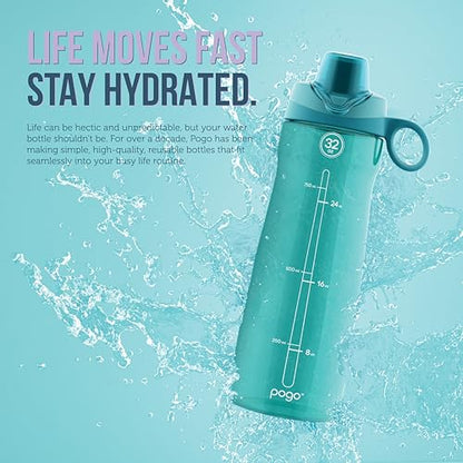 Pogo BPA-Free Tritan Kids Water Bottle with Silicone Soft Straw, Taffy Triangles, 18 oz. - color: Taffy Triangles