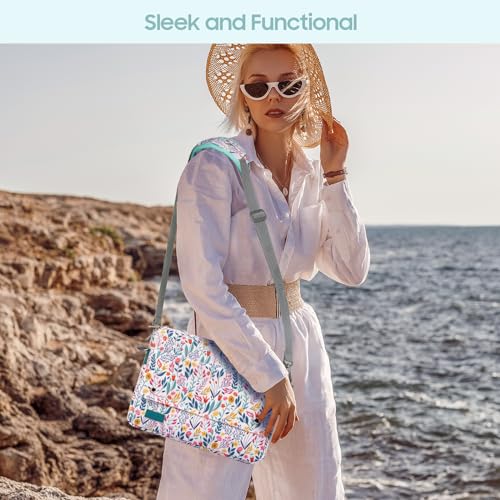 TiMOVO 9-11" Tablet Sleeve with Strap for iPad A16 Tab, Flowers | Protective Carrying Case with Adjustable Shoulder Strap & Pocket, Fits iPad 10th/9th-7th Gen, Air 11/5th/4th, Tab A9+ 11" - color: Flowers