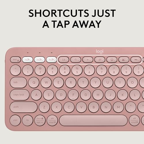 Logitech Pebble 2 Combo, Wireless Keyboard and Mouse, Quiet and Portable, Customizable, Logi Bolt, Bluetooth, Easy-Switch for Windows, macOS, iPadOS, Chrome - Tonal Rose - color: Rose