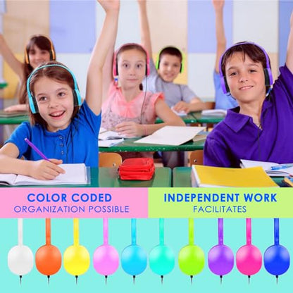 Kids Headphones Bulk 10 Pack for School Classroom Student Children Toddler Boys Girls Teen and Adult, Computer Earphones Class Set of Headphones for Students (PU102,10 Mixed)