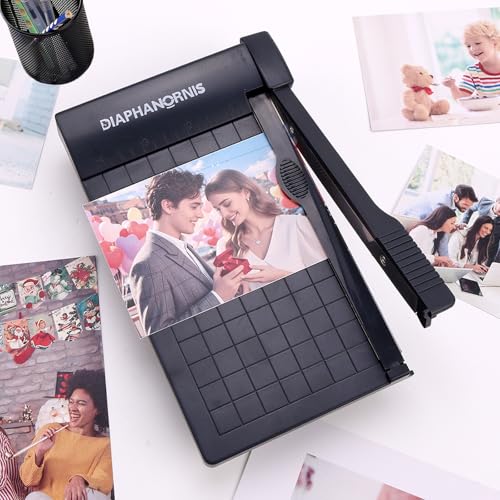 Mini Paper Trimmer,Guillotine Compact Paper Cutter, 1/4-Inch Grid for Precision Cutting, Straight Cuts Up to 3 Sheets, Perfect for Photos,Coupons,Card Making and Small Craft Projects (Grey) - color: Grey