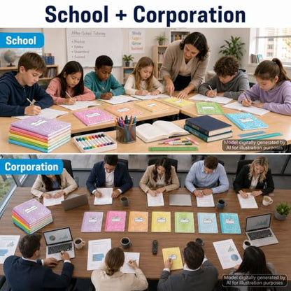 gisgfim 12 Pack Bulk Composition Notebook Wide Ruled, 12 Different Vibrant Colors, 96 Pages (48 Sheets), 9-3/4 x 7-1/2" Hard Cover Journal Notebooks for Studentsd,Classroom and Office(Pastel) - color: Pastel