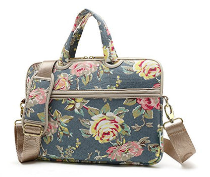 kayond Blue Water Hyacinth Patten water resistant Laptop Shoulder Messenger Bag Case Sleeve for 15 Inch 15.6 Inch Laptop,Laptop Briefcase - color: Water Hyacinth, size: 15-15.6 Inch