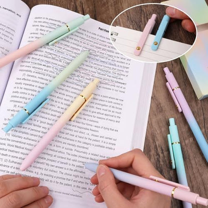ITAWIXS Gel Pens, 6 Pcs 0.5mm Quick Dry Black Ink Pens Fine Point Smooth Writing Pens, Cute Office School Supplies Gifts for Women - color: Gradient