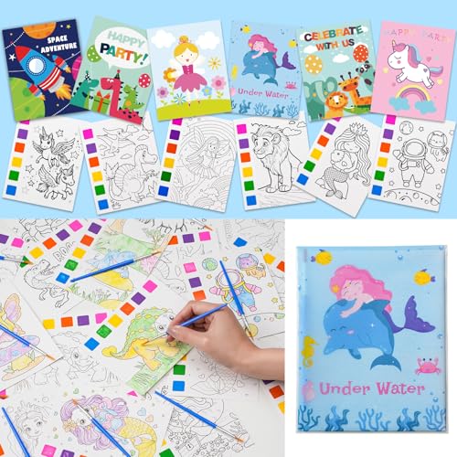 Rotu Water Coloring Books for Kids Party Favors for Kids 4-8 3-5, Birthday Gifts Classroom Prizes Goodie Bags Stuffers Bulk Art Craft Supplies, 18 Pack(126Pcs) - size: 18 Packs