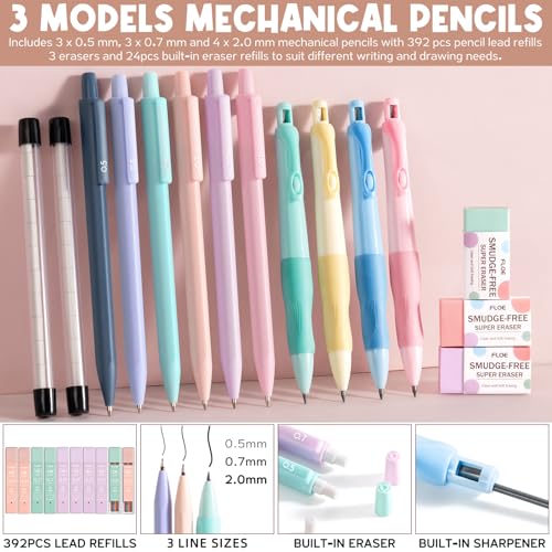 65PCS Aesthetic School Supplies Back to School Supplies Cute Stationary Set | College Essentials Kit with Pencil Case, Pastel Highlighters Gel Pens Mechanical Pencil Set 0.5 0.7 & 2.0mm for Student Girls - color: Green Daisy