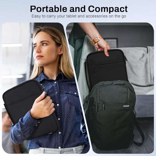 Dadanism 9-11 Inch Tablet Sleeve Padded Carrying Case with Handle, Protective Travel Bag for iPad A16 11" 2025, iPad Air M4/Pro M5 11", iPad 10th Gen 10.9", iPad 10.2", Galaxy Tab A11+ 11", Black - color: Black