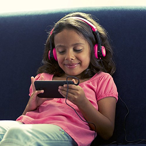 JLab JBuddies Folding Kids Wired Headphones with Volume limiting and Noise Isolation, Pink - color: Black/Pink, style: Folding