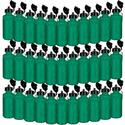 Ziliny 72 Pcs Resuable Water Bottles Bulk for Kids 20 oz Squeeze Sports Plastic Water Bottles with Lanyards Blank DIY Cups for VBS Back School Operation Christmas Summer Camp - color: Green