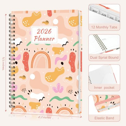 2026 Planner, Weekly and Monthly Calendar Planner Agenda, Jan 2026 - Dec 2026, Planning Academic Book, Office Desk Accessories and School Supplies - A5 (6.3'' x 8.5'') - color: C-Colorful Capers