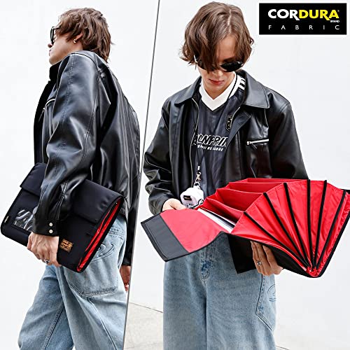 Rough Enough Accordion Expanding File Folder Important Document Organizer Storage with 7 Pockets for Home Office Travel Black Cordura