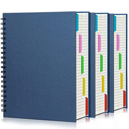 EUSOAR Spiral Notebook Hardcover, 3pcs B5 7.3"x10.2" 5 Subject College Ruled Writing Pad, 100GSM 120Sheets/ 240Pages of Lined Paper, for School, Home Supplies, Office and Business, Royal Blue - color: Royal Blue, size: B5-3Pack