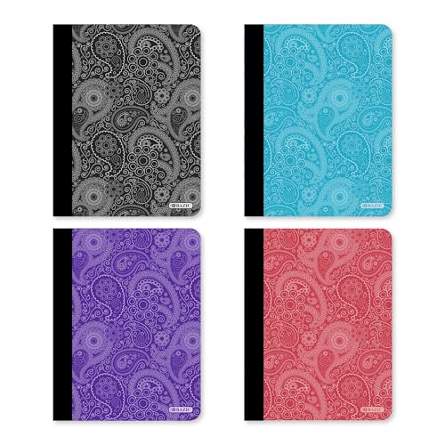 BAZIC PRODUCTS Paisley Composition Notebook, College-Ruled, 100 Ct, 48-Case | 100 college-ruled sheets (200 pages), sewn binding, 9.75 x 7.5 in - size: 48-Pack
