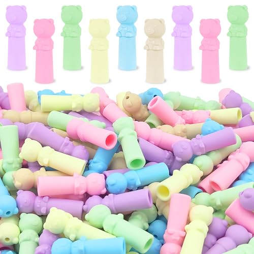 LanMa Bear Pencil Top Erasers Bulk, 90 Pack Eraser Caps Pencil Extenders, Cap Pencil Eraser Toppers for Kids, Tip Protectors, Classroom Prizes - color: Bear, size: 90 Pack