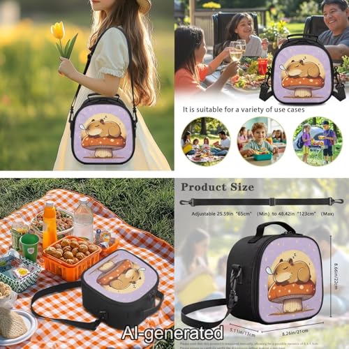 Capybara Kids School Backpack Set 5 Piece Bookbag with Lunch Bag Pencil Case and Water Bottle Carrier for Elementary and Middle School - color: Capybara
