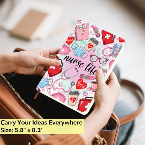 Lovdazzles Pretty Leather Lined Journal Medical Assistant Notebook 200 Pages A5 Ruled Journaling Notebooks, Medical Assistant Accessories Ma Gifts for Women Nurses Day Gift (5.8 x 8.3) - color: Multi 1712