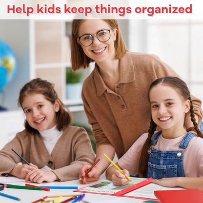 Henoyso 24 Pcs Plastic Folders with Clear Front Pocket and 3 Prong Take Home Plastic 2 Pocket Folder Back to School for Students Parent Teacher Communication for School Office (Red) - color: Red