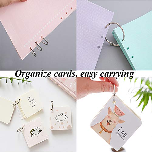 Antner 100Pcs Loose Leaf Binder Rings, 0.75" Diameter, Nickel Plated Metal Book Paper Rings Clips Keychain Keyrings for Index Cards, Flashcards, Notebooks, Photos, Scrapbooks, Home Office Supplies - size: 0.75 Inch-100 Pieces