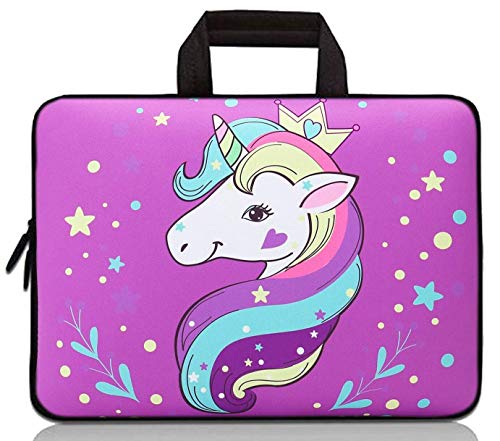 Universal 7-9 inch Tablet Sleeve Ultra-Portable, Neoprene Carrying Sleeve Case Bag Compatible with 7" 8" 8.5" 8.9" 9" Apple iPad mini, Samsung, Google, HP, Acer (Purple Unicorn) - color: Purple Unicorn