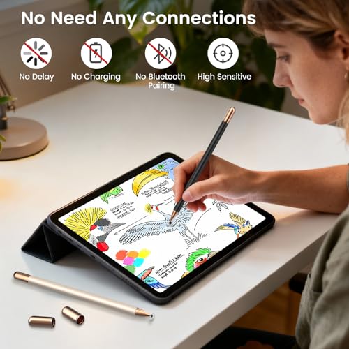 Stylus(2Pcs), Stylus Pens for Touch Screens, Universal Stylus High Precision Sensitivity, Stylus Pen for Android, ipad, iPhone, Galaxy Microsoft, Chromebook Tablet, Compatible with All Touch Screens - color: Black Gold/Black Gold