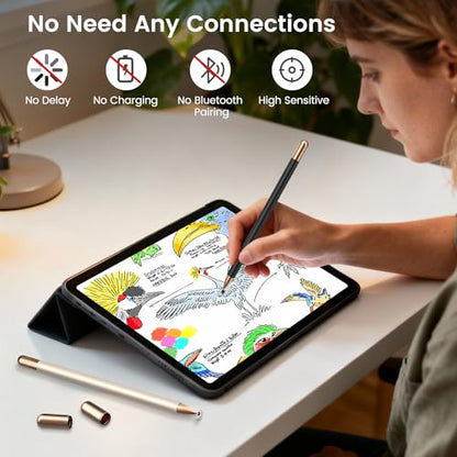 Stylus(2Pcs), Stylus Pens for Touch Screens, Universal Stylus High Precision Sensitivity, Stylus Pen for Android, ipad, iPhone, Galaxy Microsoft, Chromebook Tablet, Compatible with All Touch Screens - color: Black Gold/Black Gold