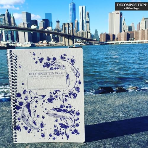 Decomposition Humpback Whales College Ruled Spiral Notebook - 9.75 x 7.5 Journal with 160 Lined Pages - 100% Recycled Paper - Cute Notebooks for School Supplies, Home & Office - Made in USA - color: Humpback Whales, style: Spiral-bound