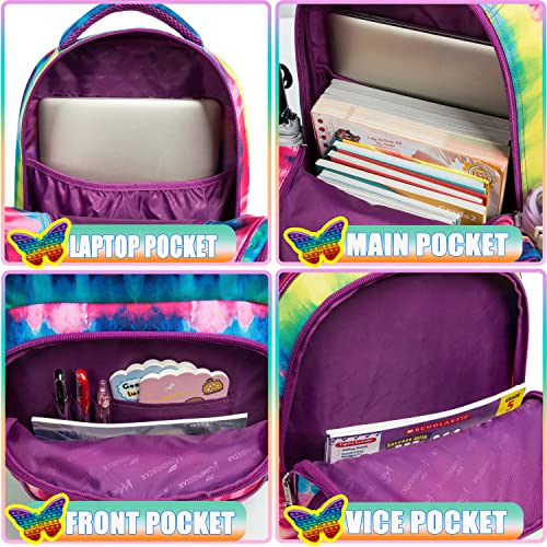 Backpack for Girls Elementary Preschool Kids Lunch Box for School - color: Butterfly Bag